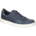 Blaue Ecco Street Tray Runde Nachhaltige Low Sneaker mit Schnürsenkel in Normalweite aus Glattleder mit herausnehmbarem Fußbett für Herren Größe 47 