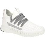 Reduzierte Weiße Ecco Zipflex Runde Nachhaltige Low Sneaker in Normalweite aus Glattleder mit herausnehmbarem Fußbett für Damen Größe 42 
