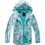 Echinodon Mädchen Outdoorjacke wasserabweisend winddicht Kinder Jacke Übergangsjacke Regenjacke Frühling Herbst Hellblau XL