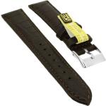 Echt Alligator Uhrenarmband aus Leder dunkelbraun 26714, Stegbreite:20mm