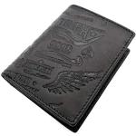 echt Leder Geldbörse hoch Robustes Rindleder Portemonnaie Rough & Tough mit RFID Schutz schwarz