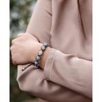 Silberne Edelstein Armbänder aus Kristall mit Morganit handgemacht für Damen zum Jubiläum 