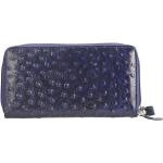 Reduzierte Marineblaue Brieftaschen aus Leder für Damen 