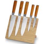 Silberne Moderne Echtwerk Messersets aus Holz 6-teilig 
