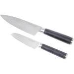 Schwarze Moderne Echtwerk Messersets aus Holz rostfrei 2-teilig 