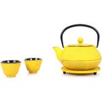Gelbe Moderne Echtwerk Teekannen mit Tasse aus Edelstahl 