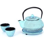 Hellblaue Moderne Echtwerk Teekannen mit Tasse aus Edelstahl 