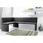Anthrazitfarbene Fun-Möbel L-förmige Küchenbänke aus Kunstleder gepolstert Breite 150-200cm, Höhe 50-100cm, Tiefe 50-100cm 