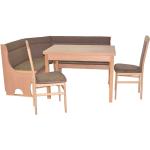 Hellbraune Moderne Sitzgruppen mit Eckbank aus Kunstleder Breite 150-200cm, Höhe 50-100cm, Tiefe 100-150cm 4-teilig 