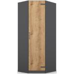 Graue Industrial TCHIBO Eckkleiderschränke lackiert aus Holz Breite 150-200cm, Höhe 150-200cm, Tiefe 50-100cm 