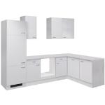 Weiße Flex-Well L-förmige Winkelküchen & Eckküchen aus MDF Breite 250-300cm, Höhe 250-300cm, Tiefe 250-300cm 