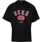 Schwarze Unifarbene Casual Kurzärmelige Ecko T-Shirts aus Baumwolle für Herren Größe M 1-teilig 