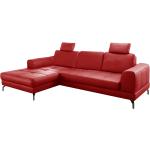 Rote Sit & More L-förmige Ecksofas & Eckcouches aus Leder Breite 250-300cm, Höhe 50-100cm, Tiefe 150-200cm 