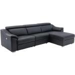 Schwarze Linea Sofa L-förmige Relaxsofas aus Leder mit Relaxfunktion Breite 150-200cm, Höhe 100-150cm, Tiefe 250-300cm 