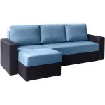 Hellblaue Moderne Fun-Möbel L-förmige Wohnlandschaften aus Stoff mit Bettkasten Breite 100-150cm, Höhe 200-250cm, Tiefe 50-100cm 