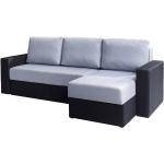 Hellblaue Moderne Fun-Möbel L-förmige Wohnlandschaften aus Stoff mit Bettkasten Breite 100-150cm, Höhe 200-250cm, Tiefe 50-100cm 