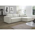 Weiße Moderne Fun-Möbel Design Schlafsofas aus Kunstleder mit Kissen Breite 250-300cm, Höhe 50-100cm, Tiefe 150-200cm 