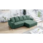 Grüne Moderne Fun-Möbel L-förmige Wohnlandschaften aus Stoff mit Bettkasten Breite 250-300cm, Höhe 250-300cm, Tiefe 150-200cm 