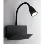 Schwarze Eco-Light Wandleuchten mit Schalter aus Metall mit USB Anschluss GU10 
