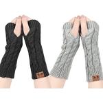 Reduzierte Geflochtene Fingerlose Handschuhe & Halbfinger-Handschuhe für Damen für den für den Winter 