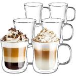 Reduzierte Glasserien & Gläsersets 350 ml mit Kaffee-Motiv aus Glas doppelwandig 6 Personen 