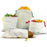 EcoYou Baumwollbeutel mit Kordelzug Set - für Obst, Gemüse & Brot