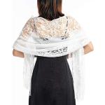Weiße Elegante Pashmina-Schals mit Fransen aus Chiffon für Damen Einheitsgröße 