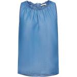 Reduzierte Blaue Ärmellose edc Festliche Blusen mit Rüschen aus Lyocell für Damen Größe XS 