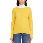 Gelbe Unifarbene Casual edc Rundhals-Ausschnitt Feinstrickjacken für Damen Größe XL für den für den Herbst 