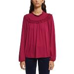 Reduzierte Rote Langärmelige Esprit T-Shirts mit Knopf aus Jersey für Damen Größe M 