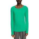 Reduzierte Grüne Langärmelige edc T-Shirts aus Baumwollmischung enganliegend für Damen Größe S 