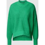 Grüne edc Stehkragen Strickpullover aus Baumwollmischung für Damen Größe S für den für den Herbst 