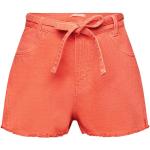 Reduzierte Korallenrote edc High Waist Shorts ohne Verschluss aus Baumwolle für Damen Größe XXL für den für den Sommer 