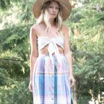 Karo Vintage Midi Festliche Röcke mit Knopf aus Baumwolle für Damen Größe M 