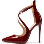 Bordeauxrote Elegante High Heels & Stiletto-Pumps mit Schnalle für Damen Größe 41 
