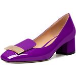 Violette Elegante Offene Peep Toe Pumps ohne Verschluss in Normalweite aus Kunstleder atmungsaktiv für Damen Größe 38 