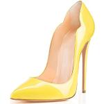 Gelbe Spitze High Heels & Stiletto-Pumps ohne Verschluss für Damen Größe 42 