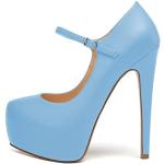 Hellblaue Runde High Heels & Stiletto-Pumps mit Riemchen für Damen Größe 39 