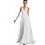 Weiße Maxi Lange Abendkleider aus Chiffon für Damen Größe S für Brautjungfern für den für den Sommer 