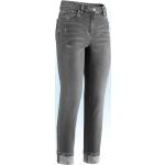 Graue Atmungsaktive bader Ankle-Jeans mit Reißverschluss aus Baumwolle für Damen Größe L 