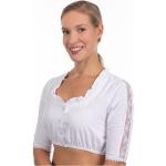 Weiße Edelnice V-Ausschnitt Festliche Blusen mit Rüschen aus Taft für Damen Übergrößen 