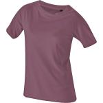 Auberginefarbene Bio T-Shirts für Damen Größe L 