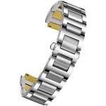 Silberne Uhrenarmbänder aus Edelstahl mit Roségold-Armband für Herren 