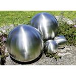 Silberne bader Gartenkugeln matt aus Edelstahl 4-teilig 