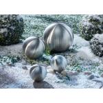 Silberne bader Gartenkugeln matt aus Edelstahl 4-teilig 
