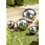 Silberne bader Gartenkugeln aus Edelstahl 4-teilig 