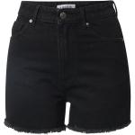 Schwarze Jeans-Shorts mit Fransen aus Denim für Damen Größe XXL für den für den Sommer 
