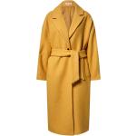 Gelbe Unifarbene Maxi Langmäntel aus Wolle für Damen Größe M für den für den Winter 