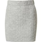 Graue Unifarbene Mini Wollröcke aus Wolle für Damen Größe S 
