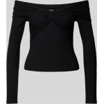 Schwarze Langärmelige EDITED Schulterfreie Off Shoulder Shirts & Schulterfreie Shirts aus Viskose für Damen Größe S 